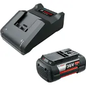 Bosch GBA 36V 6.0Ah + AL 36V-20, Batteri- og ladersett, Lithium-Ion (Li-Ion), 6 Ah, 36 V, , Sort