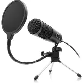 Mtp Products Niceboy Voice Kondensatormikrofon med Stativ og Pop Filter