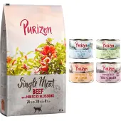Purizon Single Meat storfe med hibiskusblomster - 6,5 kg