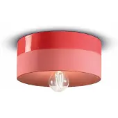 FERROLUCE Taklampe Pi keramisk blank/matt Ø 25 cm rød