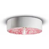 FERROLUCE PI taklampe, blomstermønster, Ø 40 cm rød/hvit