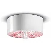 FERROLUCE PI taklampe, blomstermønster, Ø 25 cm rød/hvit