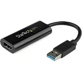 StarTech.com Startech USB 3.0 to HDMI Adapter, 1080p (1920x1200), Slim/Compact USB to HDMI Display Adapter Converter for Monitor, USB Type-A External Video & Graphics Card, Black, Windows Only - USB to HDMI Adapt