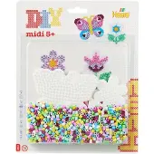 Hama Midi Perlesett - 1100 stk. - Sommerfugl og blomst - - OneSize - Perler