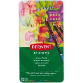 Derwent Academy fargestifter i metallboks, 12 stk