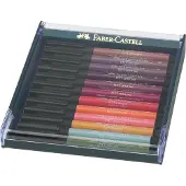 Faber-Castell PITT Artist Pen Earth tones - Børstepenn - permanent - assorterte farger - tusj (en pakke 12)