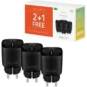 Hombli Smart Socket (EU), Promo Pack 2+1, Black