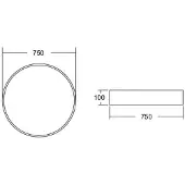 Brumberg Biro Circle, Ø 75 cm, av/på, hvit, 3000 K