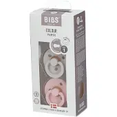 BIBS Colour Smokker - 2-pack - Str. 1 - Rund - Haze/Blossom - - 0-6 md - Smokk