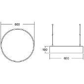 Brumberg Biro Circle10 pendel Ø 60 cm direkte DALI hvit 830