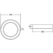 Brumberg Biro Circle Ring, Ø 45 cm, DALI, svart, 4000 K