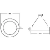 Brumberg Biro Circle Ring direkte Ø 45cm on/off svart 3000K
