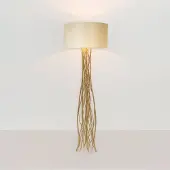 Holländer Capri gulvlampe, gull/ecru, høyde 155 cm, hamret jern