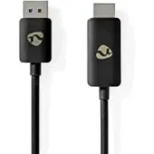 Nedis Ccgb37108bk18 Displayport Hann Til Hdmi Hann Adapterkabel 8k Nikkelbelagt Tpe 1.8 M 30hz