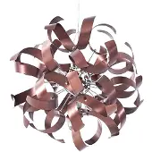 LUCANDE hengelampe Kaelor, Ø 46 cm, kobberfarget, aluminium
