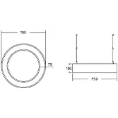 Brumberg Biro Circle Ring10 direkte Ø 75 cm DALI hvit 830