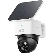 Eufy SoloCam S340 - Nettverksovervåkingskamera - panorering / tipping - lite tårn - værbestandig - farge (Dag og natt) - 3K - lyd - trådløs - Wi-Fi - med Solar Panel