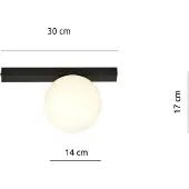 Emibig Taklampe Fit, svart/opal, 1 lyskilde