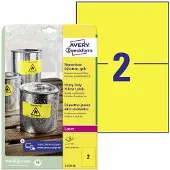 Avery Zweckform L6130-20, Gult, Rektangel, Permanent, Polyester, Matte, 2 stykker