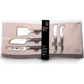 Laguiole Cheese knives black with serving board SET 5 SdV