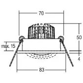 Brumberg LED innfelt spotlight Berrie-R, 3000K, av/på, hvit