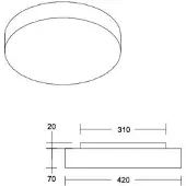 Brumberg LED-taklampe Celtis Midi, 3000 K, chintz, hvit