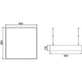 Brumberg LED-pendellampe Biro Square on/off, svart, 4000K