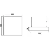 Brumberg LED-pendel Biro Square, DALI-dimbar, svart 3000K