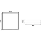 Brumberg LED-taklampe Biro Square, av/på, svart, 4000K