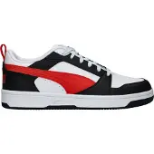 Puma Rebound V6 Low Sneakers, Shoes, White/Red/Black, 43