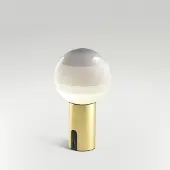 Marset batteridrevet bordlampe Dipping Light, dimbar hvit/messing