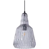 LINDBY pendellampe Belarion, grå, 1-lys, glass, Ø 23 cm