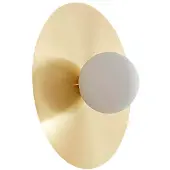 LINDBY vegglampe Zain, gull/hvit, glass, Ø 33 cm, G9