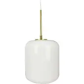 Dyberg Larsen Hengelampe Silvia, Ø 20 cm, opal/messing, glass