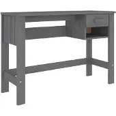 vidaXL Skrivebord HAMAR mørkegrå 110x40x75 cm heltre furu