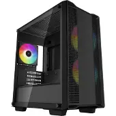 DeepCool CC360 ARGB - Tower - mini-ITX - sidepanel med vindu (herdet glass) - ingen strømforsyning (ATX / PS/2) - svart - USB/lyd