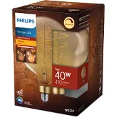 Philips Vintage - LED-filamentlyspære - form: G200 - E27 - 7 W (ekvivalent 40 W) - flammelys - 1800 K - ravgul gull