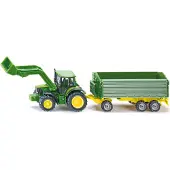 Siku 1:87 John Deere med frontlaster og tilhenger