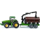 Siku Traktor m. Skogshenger - John Deere 8430 - 1:50 - Grønn - - OneSize - Bil