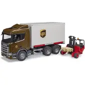 BRUDER Lastebil - UPS Scania Super 560R m. Gaffeltruck - 03582 - - OneSize - Bil
