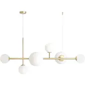 Aldex Hengelampe Joel, messing/hvit, 6 lyskilder