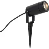 QAZQA Spydspot svart justerbar IP65 - Solo Eco