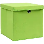 vidaXL Oppbevaringsbokser med deksler 10 stk 28x28x28 cm grønn