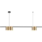 Eko-Light Hengelampe Genesis, aluminium svart/gull, 5 x GU10, lengde 100 cm