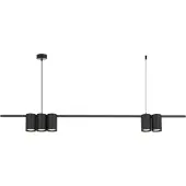 Eko-Light Hengelampe Genesis, aluminium, svart, 5 x GU10, lengde 100 cm