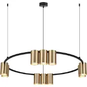 Eko-Light Hengelampe Genesis, aluminium, svart/gull, 10 x GU10, Ø 60 cm