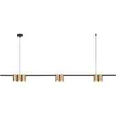 Eko-Light Hengelampe Genesis, aluminium svart/gull, 7 x GU10, lengde 150 cm