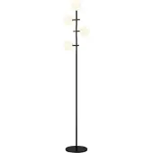 Mantra-Iluminacion Cellar gulvlampe, jern, svart, glass, hvit, 4 lyskilder