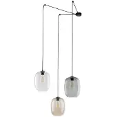 TK Lighting Elio pendellampe, glass, brun/klar/grå, 3-lys, desentralisert