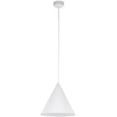 TK Lighting Hengelampe Cono, hvit, Ø 27 cm, stål, 1 lyskilde
